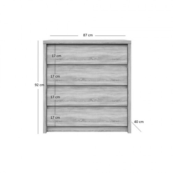 Συρταριέρα Norton Σονόμα 87x40x91.5εκ