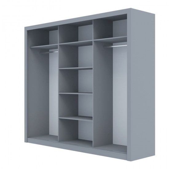 Ντουλάπα Grandio Γκρι 250x60x215cm