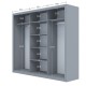 Ντουλάπα Grandio Γκρι 250x60x215cm