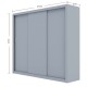 Ντουλάπα Grandio Γκρι 250x60x215cm