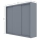 Ντουλάπα Grandio Γκρι 250x60x215cm
