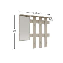 Κρεμάστρα Reno με Καθρέπτη Cashmere 100x10x90cm