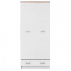 Ντουλάπα Δίφυλλη Top Mix Λευκή με Sonoma 80x57x183cm