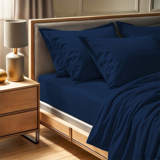 Σεντόνι Tonne Cotton Box Διπλό (240x260) χρώμα σκούρο μπλε