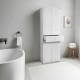 Ντουλάπα ρούχων Diamond Megapap δίφυλλη χρώμα λευκό gloss 60x38x187εκ.