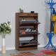 Παπουτσοθήκη Flat Megapap 18 ζεύγων χρώμα καρυδί 75x29x128εκ.