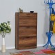 Παπουτσοθήκη Flat Megapap 18 ζεύγων χρώμα καρυδί 75x29x128εκ.