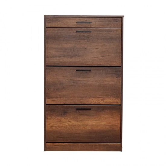 Παπουτσοθήκη Flat Megapap 18 ζεύγων χρώμα καρυδί 75x29x128εκ.
