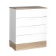 Συρταριέρα Base Megapap χρώμα oak - λευκό 72x40x88εκ.