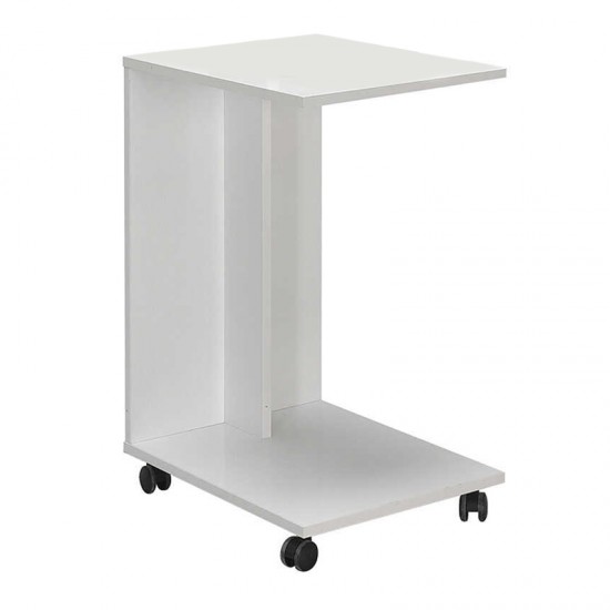 Τραπεζάκι βοηθητικό C-Shaped Megapap χρώμα λευκό gloss 35x45x65εκ.