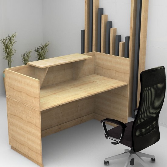 Γραφείο υποδοχής - reception Lemmon Megapap χρώμα φυσικό οξιάς 120x70x110εκ.