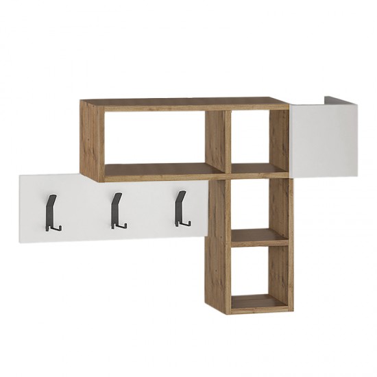 Κρεμάστρα τοίχου Game Megapap χρώμα sapphire oak - λευκό 99,5x15x61εκ.