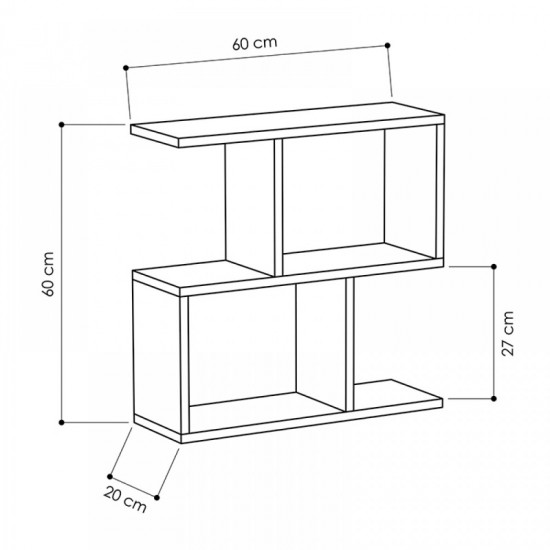 Τραπεζάκι βοηθητικό Homemania Megapap χρώμα sapphire oak 60x20x60εκ.