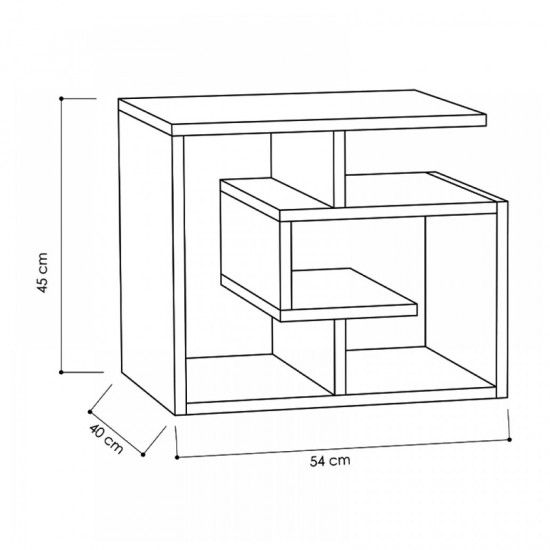 Τραπεζάκι βοηθητικό Labirent Megapap χρώμα sapphire oak 54x40x45εκ.