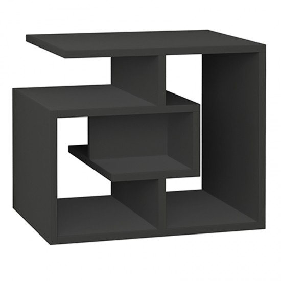 Τραπεζάκι βοηθητικό Labirent Megapap χρώμα ανθρακί 54x40x45εκ.