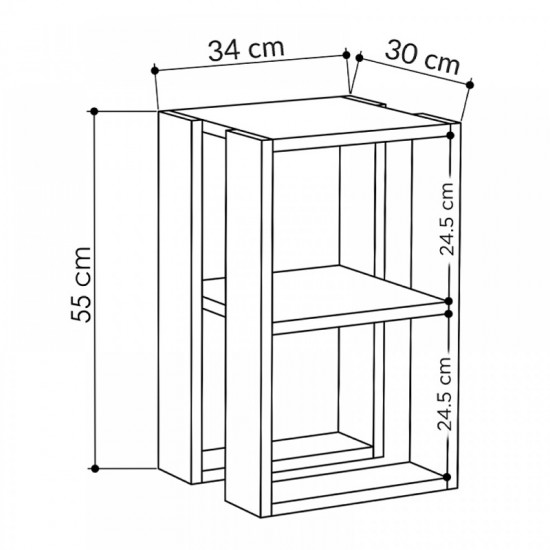 Κομοδίνο - Τραπεζάκι βοηθητικό Lonie Megapap χρώμα sandstone 34x30x55εκ.