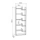 Βιβλιοθήκη Oppa Megapap χρώμα sapphire oak/λευκό 60x22x162εκ.