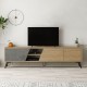 Έπιπλο τηλεόρασης Fiona Megapap χρώμα sapphire oak - γκρι ρετρό 180x35,6x48εκ.