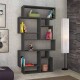 Βιβλιοθήκη Karmato Megapap χρώμα ανθρακί 96x25,5x168,5εκ.