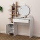 Τουαλέτα με καθρέπτη Mup Megapap χρώμα λευκό - sapphire oak 105x35x151εκ.