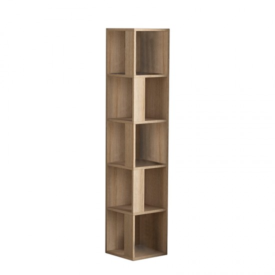 Βιβλιοθήκη γωνιακή Piano Megapap χρώμα sapphire oak 31,4x31,4x158,9εκ.