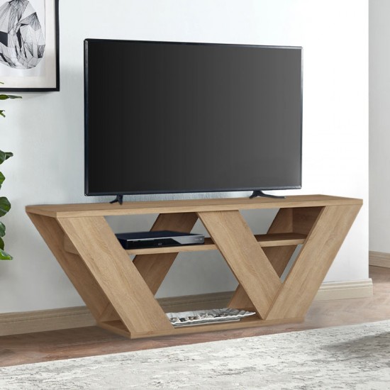 Έπιπλο τηλεόρασης Pipralla Megapap χρώμα sapphire oak 110x30x40εκ.