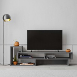Έπιπλο τηλεόρασης Tetra Megapap χρώμα γκρι ρετρό 136,7x40x42εκ.