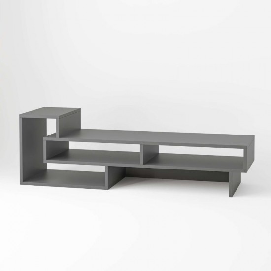 Έπιπλο τηλεόρασης Tetra Megapap χρώμα γκρι ρετρό 136,7x40x42εκ.