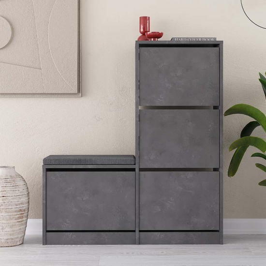 Παπουτσοθήκη Dude Megapap χρώμα γκρι ρετρό 104,8x26x118,5εκ.