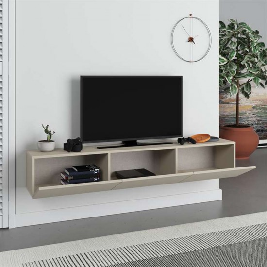 Έπιπλο τηλεόρασης επιτοίχιο Francy Megapap χρώμα sandstone 180x30x30εκ.