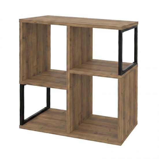 Βιβλιοθήκη Bolton Megapap χρώμα ανοιχτό καρυδί 62x22x62εκ.