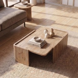 Τραπεζάκι σαλονιού Bora Megapap χρώμα sepet oak 82x52x28,5εκ.