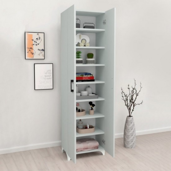 Ντουλάπα - Παπουτσοθήκη Lilly Megapap χρώμα λευκό 49x32x178εκ.