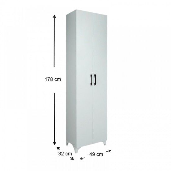 Ντουλάπα - Παπουτσοθήκη Lilly Megapap χρώμα λευκό 49x32x178εκ.