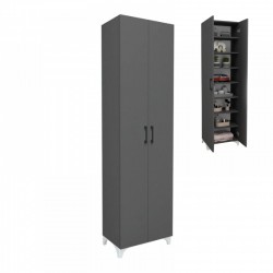 Ντουλάπα - Παπουτσοθήκη Lilly Megapap χρώμα ανθρακί 49x32x178εκ.