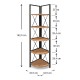 Βιβλιοθήκη γωνιακή Kelsie Megapap χρώμα μαύρο - pine oak 33x33x162εκ.