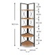 Βιβλιοθήκη γωνιακή Kelsie Megapap χρώμα μαύρο - pine oak 33x33x162εκ.
