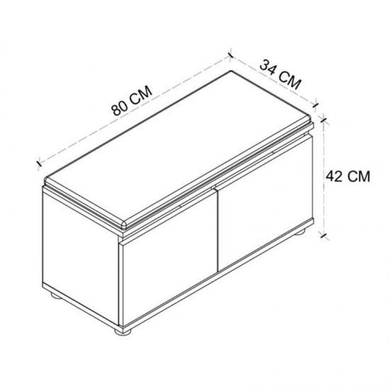 Παπουτσοθήκη Twain Megapap 8 ζευγών χρώμα sapphire oak 80x35x42εκ.