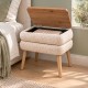 Κομοδίνο Nivo Megapap ύφασμα teddy χρώμα λευκό - pine oak 50x45x45εκ.
