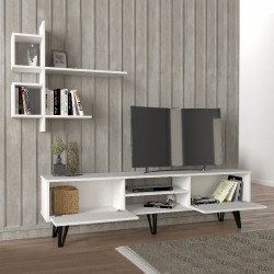 Σύνθεση τηλεόρασης Salerno Megapap χρώμα λευκό 180x35x51εκ.