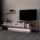 Έπιπλο τηλεόρασης Novara Megapap χρώμα λευκό - καρυδί 180x29,6x45εκ.