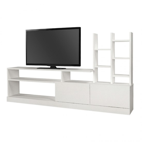 Σύνθεση τηλεόρασης Pesaro Megapap χρώμα λευκό 165x25x91,3εκ.