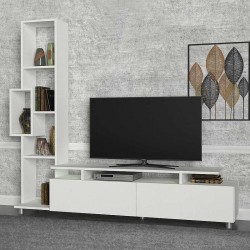Σύνθεση τηλεόρασης Tulip Megapap χρώμα λευκό 160x29,5x160εκ.