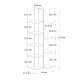 Βιβλιοθήκη Tree Megapap χρώμα λευκό 45x21,4x121,8εκ.