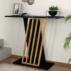 Κονσόλα Gravity Megapap χρώμα μαύρο εφέ μαρμάρου - χρυσό 90x29,6x76,8εκ.