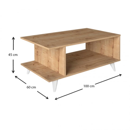 Τραπεζάκι σαλονιού Titus Megapap χρώμα sapphire oak 100x60x45εκ.