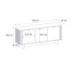 Μπουφές Bohema Megapap χρώμα μαύρο - sepet oak 180x47x76,6εκ.