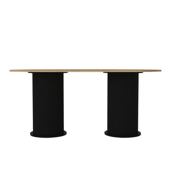 Τραπέζι Bohema Megapap χρώμα μαύρο - sepet oak 180x90x77,7εκ.