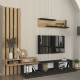 Σύνθεση τηλεόρασης Rosaline Megapap χρώμα ανθρακί - sepet oak 233x31,3x196,8εκ.