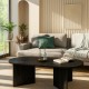 Τραπεζάκι σαλονιού Cortado Megapap χρώμα sencron black 120x60x39,6εκ.